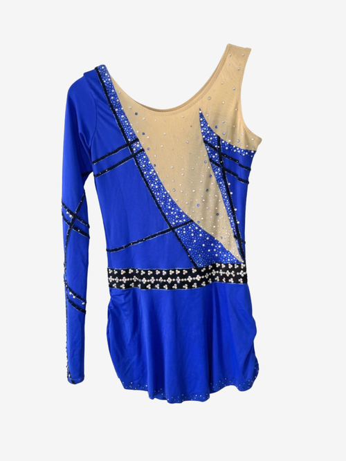 Justaucorps bleu à strass WAVY BLUE