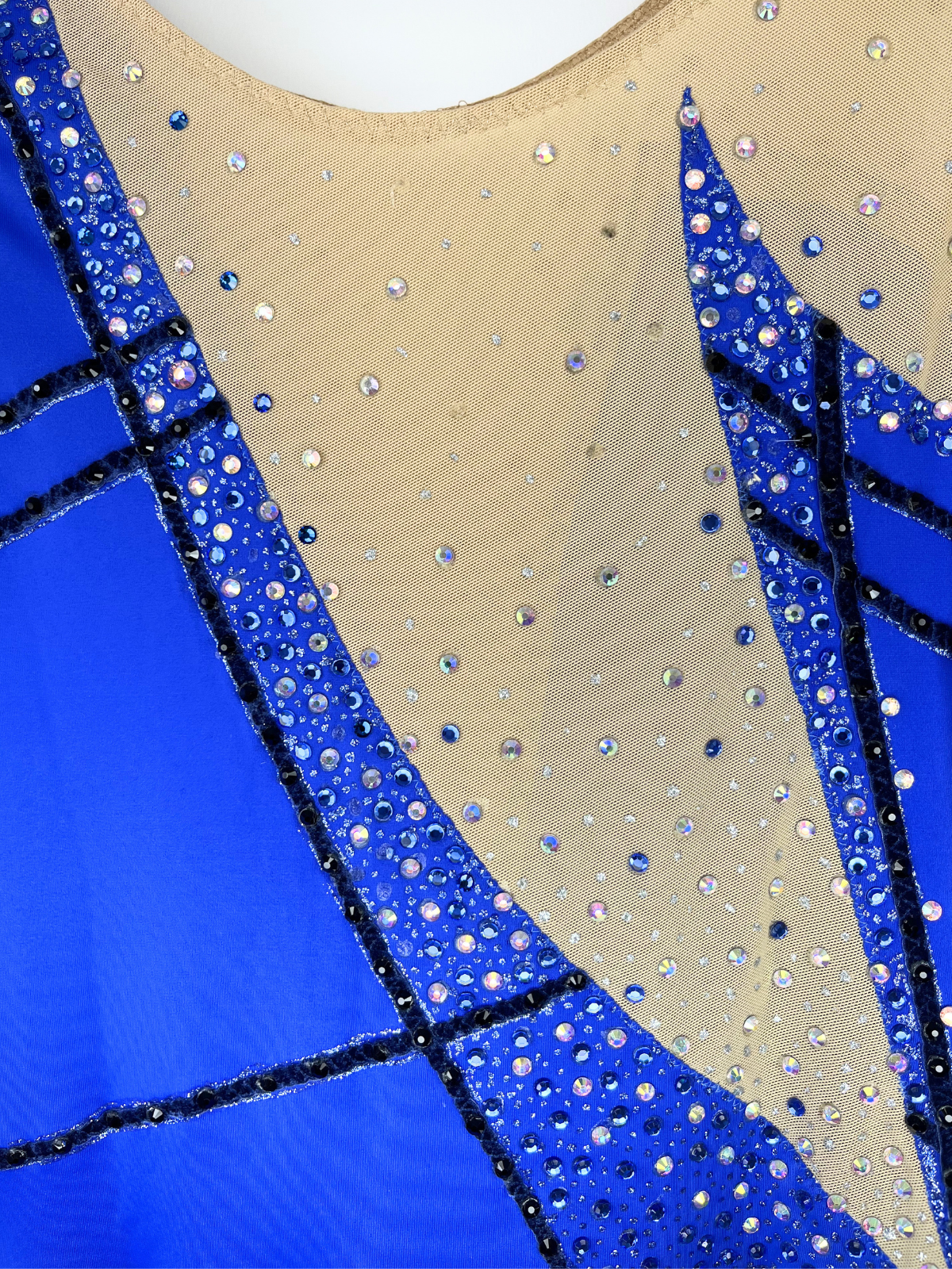 Justaucorps bleu à strass WAVY BLUE