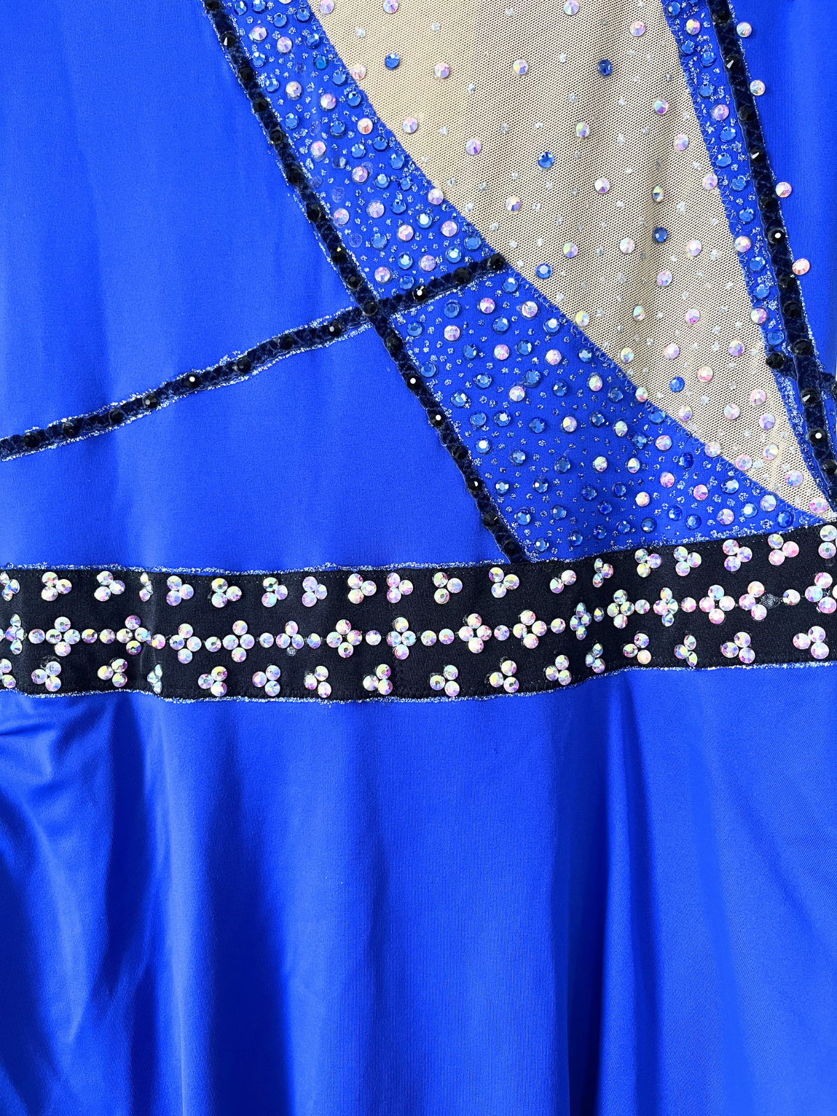 Justaucorps bleu à strass WAVY BLUE