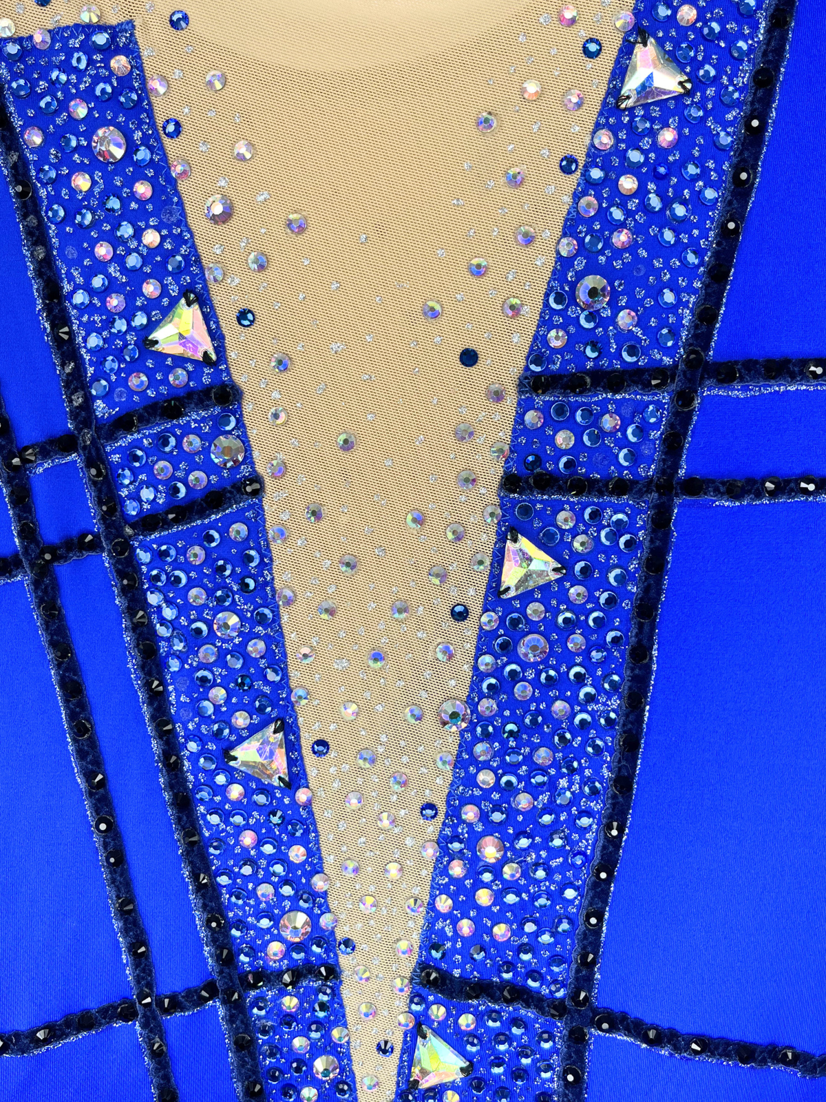 Justaucorps bleu à strass WAVY BLUE