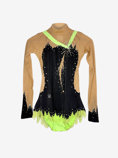 Justaucorps GR noir et vert EFFERVESCENCE