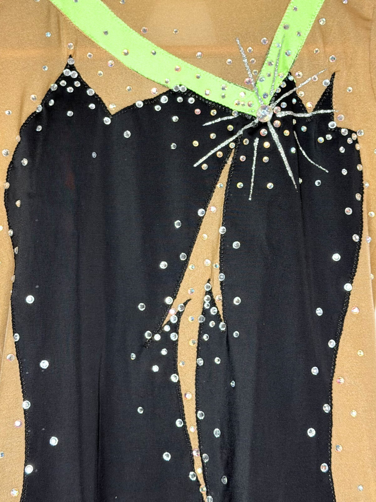 Justaucorps GR noir et vert EFFERVESCENCE